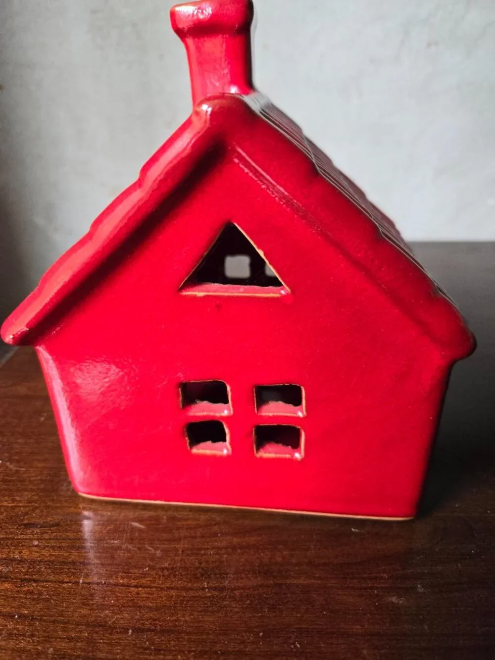 Red Schoolhouse Candle Holder